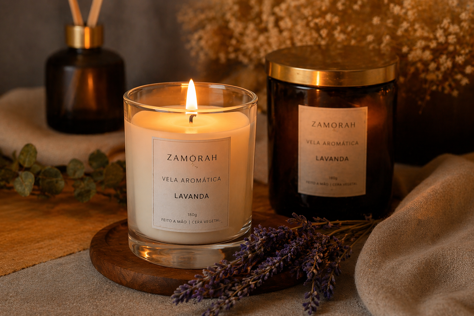 Velas aromáticas: bem-estar, sofisticação e atmosfera com a Zamorah